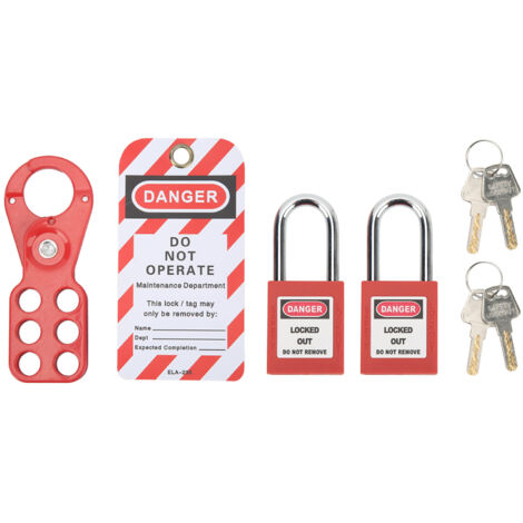 Eosnow Kit de verrouillage avec cadenas à loquet de sécurité, clés d'étiquette Loto inviolables pour équipement industriel, manille de 1 po/25mm