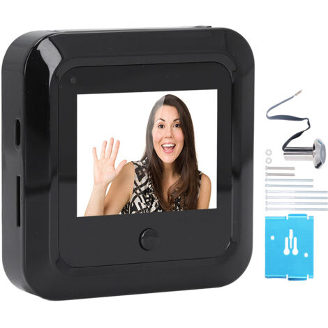 Eosnow Visionneuse de porte numérique 0,3 mp, caméra judas en alliage de Zinc à 120 degrés et moniteur d'écran HD de 2.4 pouces pour la maison