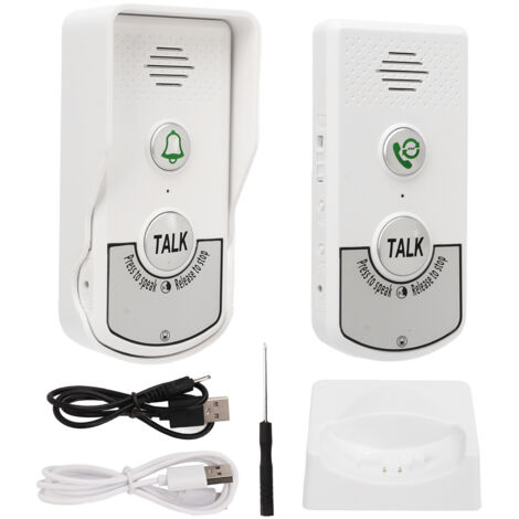 Eosnow Sonnettes d'interphone sans fil 1000m Distance Excellente puce Interphone vocal blanc Sonnettes pour maisons Htels Villas Usines
