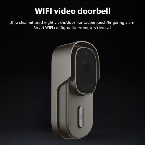 Eosnow Sonnette vidéo 1080p, caméra intelligente sans fil, avec carillon, application Tuya, Wi-Fi 2,4 GHz, étanchéité IP65, appel visuel à distance, audio bidirectionnel, vision nocturne infrarouge, p