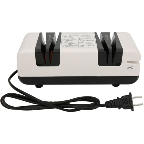 Jeffergarden Affteur de lames électrique automatique multifonction, Machine à aiguiser les couteaux de cuisine et les ciseaux CN 220V (noir et blanc)