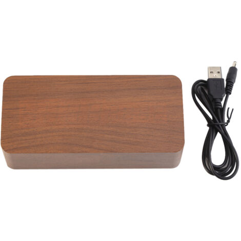 Eosnow Réveil électronique numérique LED en bois, contrôle de la température, bureau 1