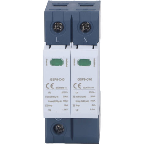 Dispositif de protection contre les surtensions, protection de tension PC 40KA 2P 275V AC, parafoudre