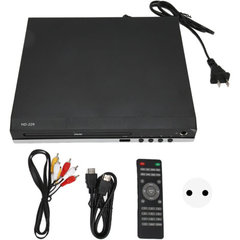 Eosnow Mini DVD Player 1080p Prise en charge de la sortie AV Remote commande HD Interface multimédia CD avec le port USB 110‑240V