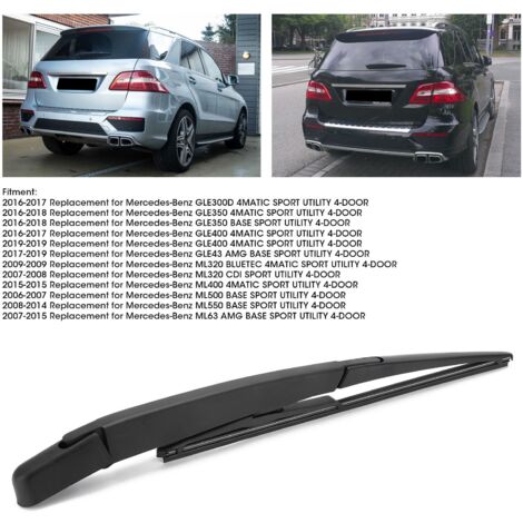 Eosnow Balai de bras d'essuie-glace arrière de remplacement, pour MercedesBenz W166 W164 ML350 ML500, A1648200744