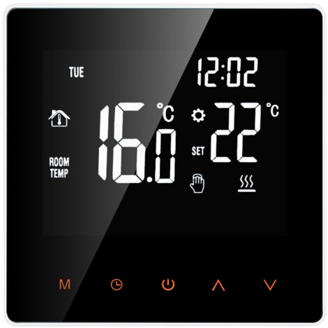 Thermostat intelligent, contrôleur de température numérique, écran tactile LCD programmable par semaine, chauffage au sol électrique, 16 A