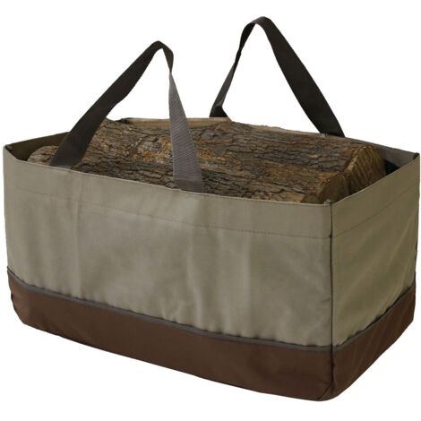 Eosnow Porte-bûches de bois de chauffage, grand sac fourre-tout en toile de cire, support de bois de chauffage de grande capacité, accessoires de cheminée (1/5)