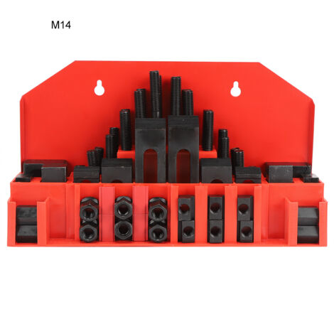 Eosnow Kit de pinces à fente en T, plaque de presse combinée durcie pour fraiseuse de tour M14, 58 pièces