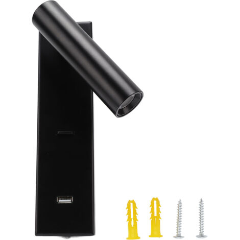 Lampe de lecture murale LED, Simple et élégante, avec interrupteur, Port USB, pour chambre à coucher intérieure, 100 à 240V