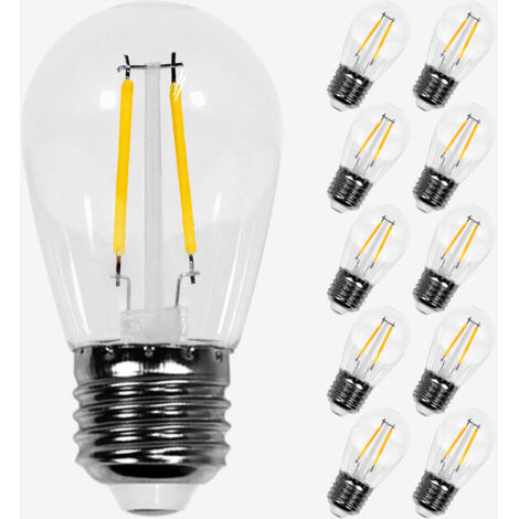 Ampoule à Filament Led Transparent - Ampoule Edison à LED Blanc Chaud 2W - Bulbes de Guinguette Culot E27, Compatible avec nos Guirlandes Guinguettes Extérieur (1/4)