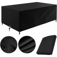 Housse Salon de Jardin 170x94x70cm Protection Bache Table de Jardin Mobilier Extérieur Imperméable Coupe-Vent Anti-UV Résistant Au Froid Housse de Meuble Tissu Oxford(Noir)