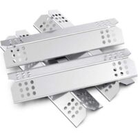 Lot de 4 38.1CM Diffuseur Chaleur Universels,Pièces de Rechange Universal Flavorizer Bar,Compatible avec la Plupart des modèles de Gril à gaz,Plaques chauffantes pour Barbecuer(Acier inoxydable)