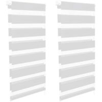 Lot de 2 stores enrouleurs zébrés jour nuit l.55 x H. max 170 CM blancs