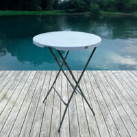 Modèle 2025 amélioré - Table Haute Mange Debout Pliante Grand Plateau 80 cm - Hauteur 1,10M - Table Pliante Mange Debout Grande Capacité idéal pour Cérémonies et Mariages