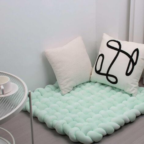 Doux tissé à la Main Pure Tapis de Jeu pour bébé Tummy Time Cushion Area Rug Coussin siège (Light Green) (1/5)