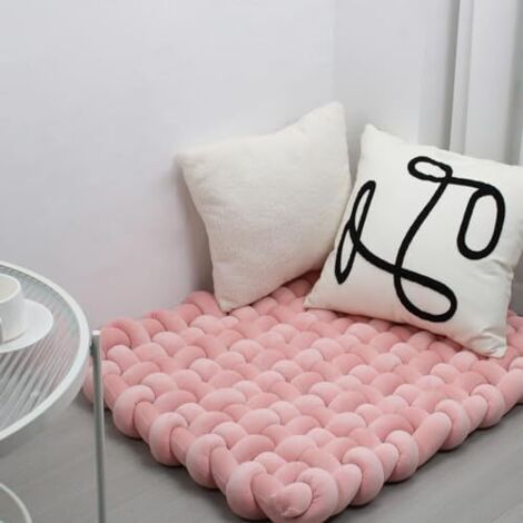 Doux tissé à la Main Pure Tapis de Jeu pour bébé Tummy Time Cushion Area Rug Coussin siège (Rose Gold) (1/5)
