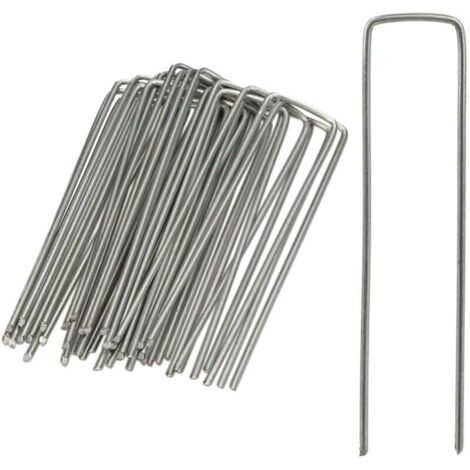 Relaxdays – Lot de 50 piquets de fixation en acier galvanisé 15 cm – Ancrage au sol pour bâches et tentes – Résistant à la rouille – Usage jardin