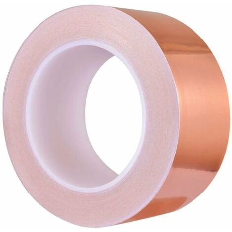 Laoa – Ruban adhésif en cuivre 30m x 50mm – Conducteur unique pour blindage EMI – Anti-limaces – Réparations électriques et artisanat