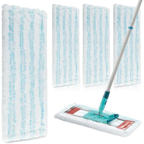 4 housses de serpillère pour serpillère Leifheit Profi XL Micro Duo/Profi XL Cotton Plus, housse de rechange pour serpillière Leifheit, système à 2 fibres, housses en microfibres efficaces, forte élim