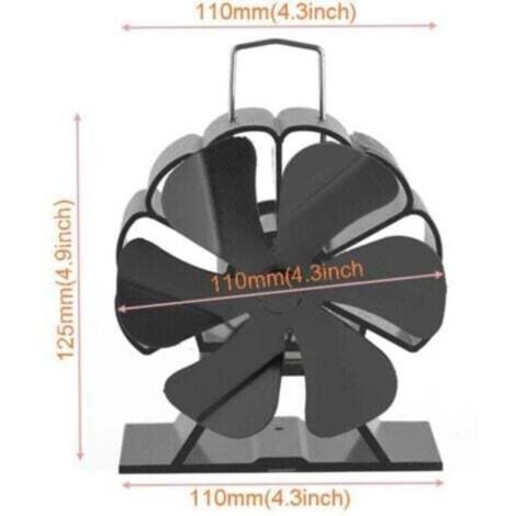 Ventilateur de poêle 6 Lames Ventilateur de poêle à bois silencieux à chaleur pour poêle à bois/cheminée/poêle à bois