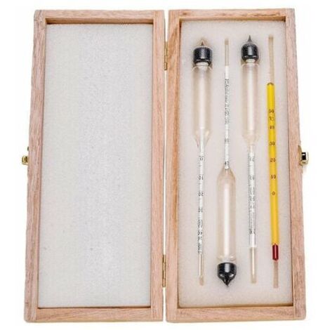 Alcoomètre 3pcs avec thermomètre Alcoomètre Teneur en alcool 0-40, 40-70, 70-100 Vol% Densimètre pour Spiritueux Distillats Whisky Brandy Vodka
