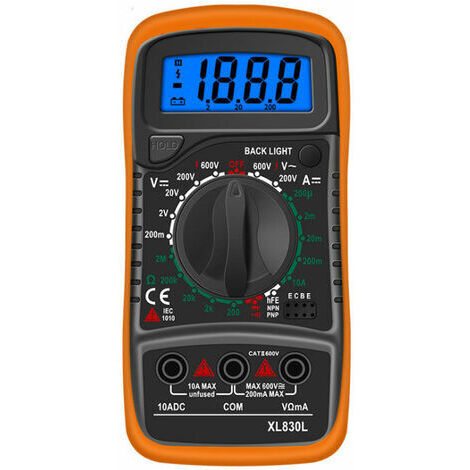 Multimètre Numérique LCD, Haute Qualité Voltmètre Ampèremètre Ohmmètre, Portable Digital Testeur Electrique Mesure Tension Courant Continuité Résistance AC DC Circuit Diodes Transistors (1/5)