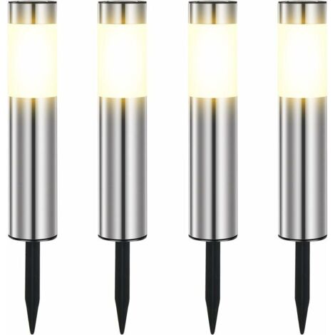 Ahlsen – Lampe solaire extérieure étanche IP65 en plastique ABS – Énergie solaire – 8 à 10 heures d'éclairage – Lot de 4 pour jardin et allées