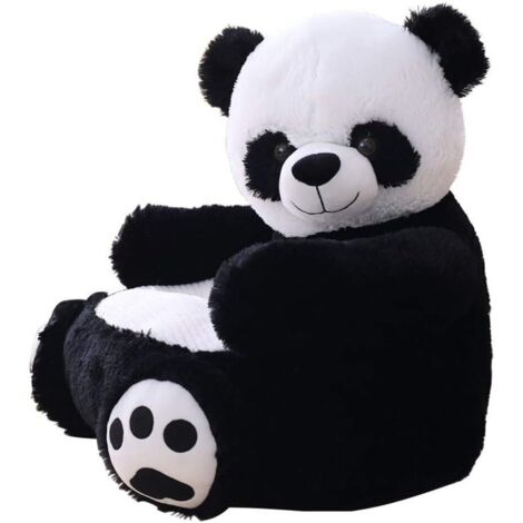 Fauteuil enfant en peluche douce 50 x 50 x 45 cm – Design ours et panda – Confort optimal pour jeux et détente – Facile à nettoyer – Jormftte