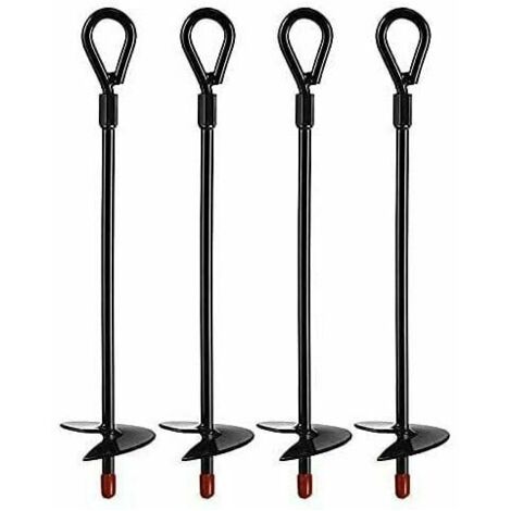 GABRIELLE Ancres au Sol , ancrages de terre robustes pour Tarières de 5 Pouces, Ancrage au sol Ensembles pour tentes, auvents, abris, Trampolines et balançoires (4 pcs) (1/5)