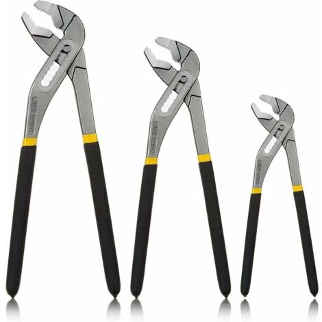 GABRIELLE Lot de 3 Pince Multiprise Réglable Serrage Rapide, Pinces Multiprise 200, 250 et 300 MM, Pince à Pompe à Eau, Poignées avec Revêtement Double - Acier Vanadium Chrome (1/5)