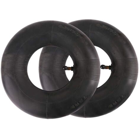 Paryou – Lot de 2 chambres à air 4.10/3.50-4 – Tige de valve TR87 incurvée – Caoutchouc isobutylène isoprène – Pour brouettes et tondeuses