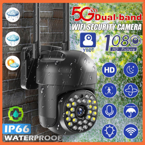 Coavas – Caméra de surveillance extérieure sans fil 5G – PTZ 2MP – Vision nocturne couleur – Détection de mouvement 12M – Alarme son/lumière (1/9)