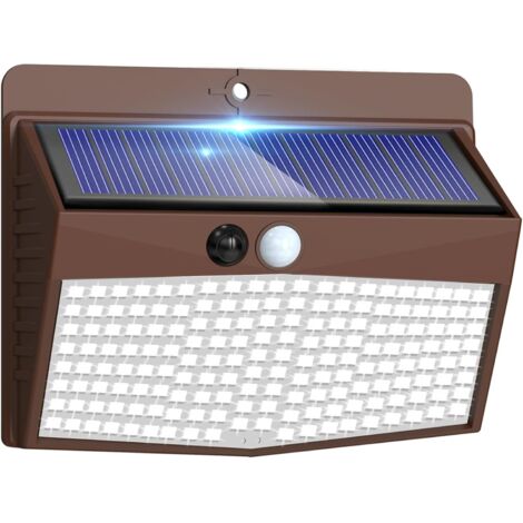 Lampe Solaire Exterieur Detecteur de Mouvement Lot de 1, LED Lumiere Extérieur avec Détecteur, 3 Modes/etanche Spot Solaire, Eclairage Extérieure pour Jardin Murale Garage, Blanc Froid (1/5)