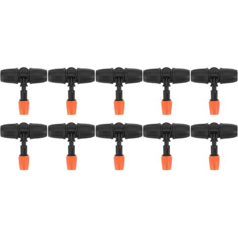 Tee de jardin de 10 pièces avec buse de pulvérisation réglable pour accessoires d'irrigation de tuyau 8/12 (1/5)