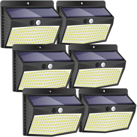 Lampe Solaire Exterieur [Lot de 6], 138LED Lumiere Solaire Exterieur avec Detecteur de Mouvement Étanche 3 Modes Eclairage Exterieur Solaire Spot Led \u200bSans Fil pour Jardin Garage (1/5)