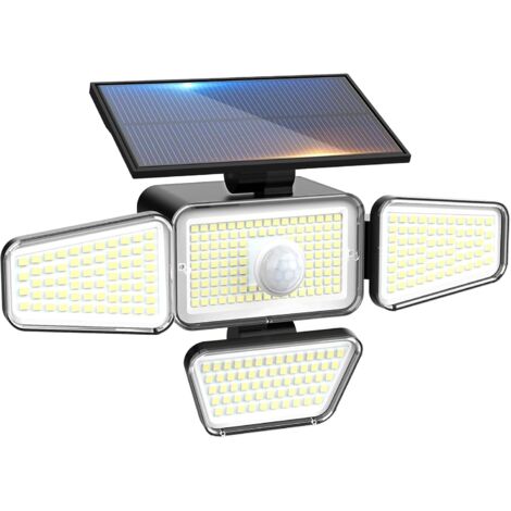 Lampe Solaire Exterieur Detecteur de Mouvement 318LED, [Lot de 1] 3 Modes Lumiere Solaire, Étanche Eclairage Solaires pour Jardin Outdoor Garage Cour[Blanc Froid] (1/5)