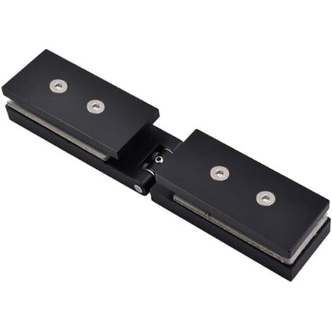 Charnière de porte de douche pivotante en acier inoxydable 304 pour porte battante de 6 à 12 mm Noir mat 180 degrés (trous de vis visibles) (1/5)