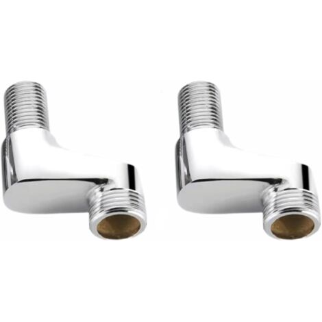 Lot de 2 adaptateurs de robinet de baignoire, 25 mm à 20 mm, kit d'installation de robinet de douche chromé, pièce de rechange pour bras oscillants (1/5)