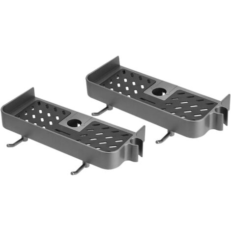 2pièces Étagère de Douche Panier de Douche Coulissante Porte-articles de Toilette Porte-savon Accessoires de Salle de Bain Étagère de Rangement (1/5)