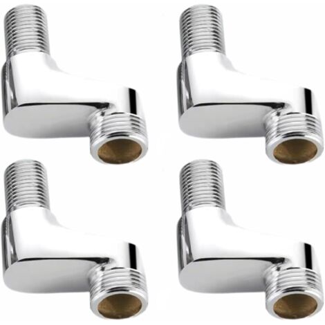 Lot de 4 adaptateurs de robinet de baignoire, 25 mm à 20 mm, kit d'installation de robinet de douche chromé, pièce de rechange pour bras oscillants (1/5)