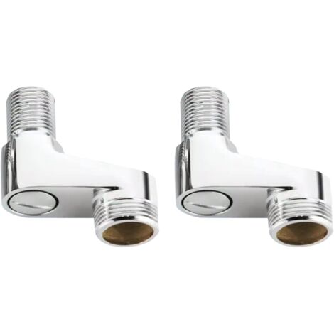 Lot de 2 adaptateurs de robinet de baignoire, 25 mm à 20 mm, kit d'installation de robinet de douche chromé, pièce de rechange avec bras oscillant réglable (1/5)