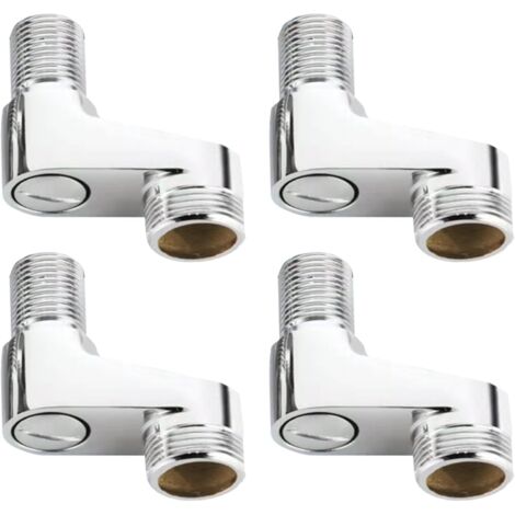Lot de 4 adaptateurs de robinet de baignoire, 25 mm à 20 mm, kit d'installation de robinet de douche chromé, pièce de rechange avec bras oscillant réglable (1/5)
