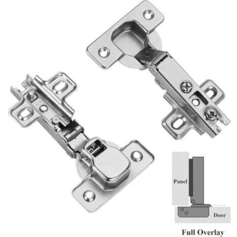 Charnières à coupelle 35mm pour meuble – Angle d'ouverture 110° – Réglables en 3D – Acier laminé à froid – Lot de 2 pièces (1/5)