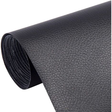 Pack de 5 patches en cuir auto-adhésifs 20 x 30 cm – Noir pour réparation de sièges auto, canapés, vestes – Cuir PU durable (1/5)