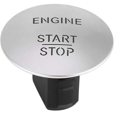 Bouton de démarrage moteur Keyless Go – Commutateur d'allumage en plastique et alliage – Compatible Mercedes 2215450714 – Argent (1/4)