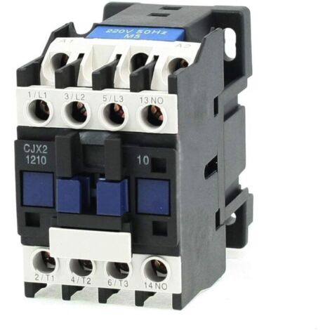 Contacteur AC 220V 25A – 3 pôles normalement ouvert – Installation sur rail DIN – Pour contrôle de moteurs électriques - CJX2-1210 (1/5)