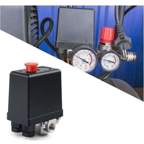 Soupape de compresseur d'air 220V – Pressostat automatique avec interrupteur – Réduction rapide de pression – Compatible avec compresseurs (1/5)