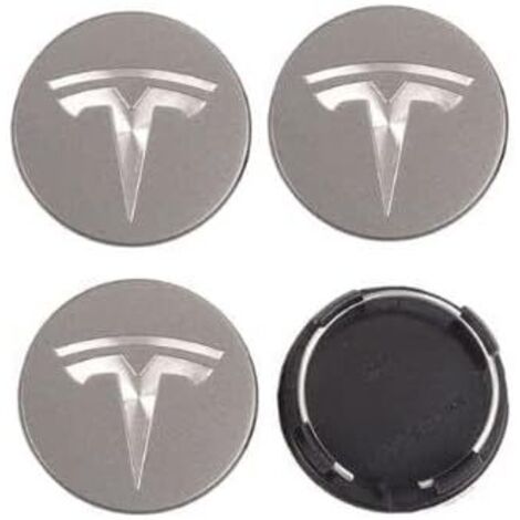 4 Pièces Cache Moyeux pour Tesla Model Y Juniper 2025 2020-2024, Capuchons de Moyeu de Roue Plastique ABS Anti-poussière Étanches Antirouille Décoration Accessoires,Gray Silver-57mm