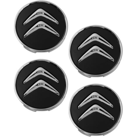 Lot de 4 enjoliveurs de Roue Noirs,pour Citroën 60 mm C1 C3 C4 C5 C6 DS3,Enjoliveurs de Roue en Alliage,Bonne stabilité