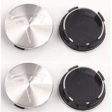 4 Pièces Cache Moyeux pour Tesla Model Y Juniper 2025 2020-2024, Capuchons de Moyeu de Roue Plastique ABS Anti-poussière Étanches Antirouille Décoration Accessoires,Glossy Silver-57mm